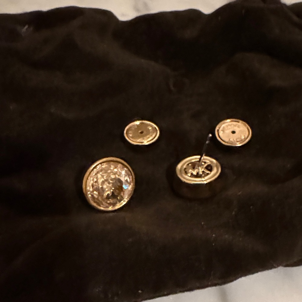 Michael Kors Gold Button Earrings